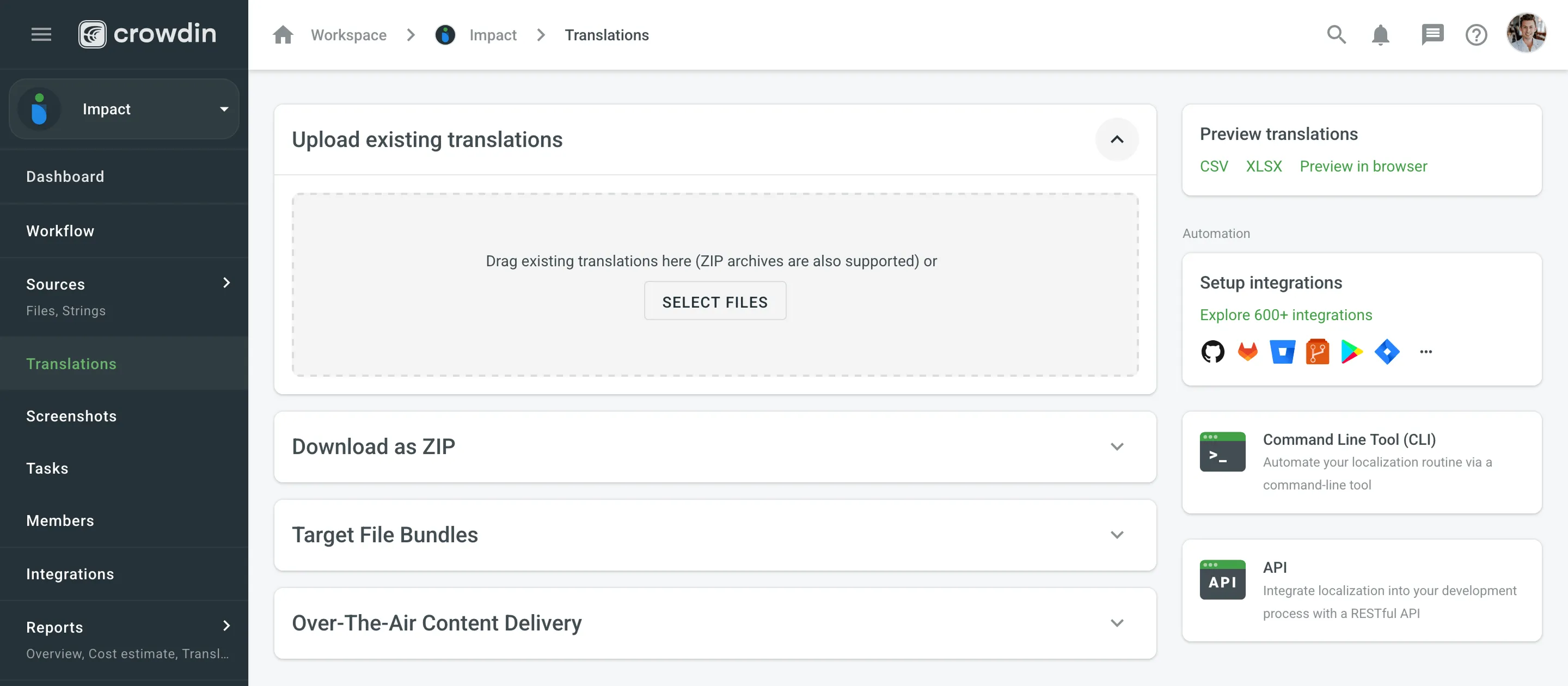 Upload Translations
